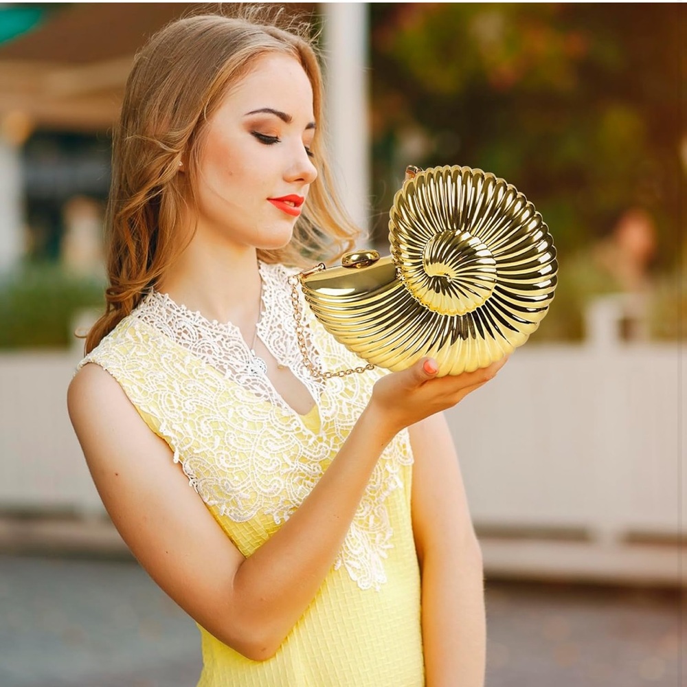 Gold Nautilus Shell Clutch